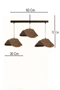 Obsidian Handmade 3 lü Karbon Beton Avize
