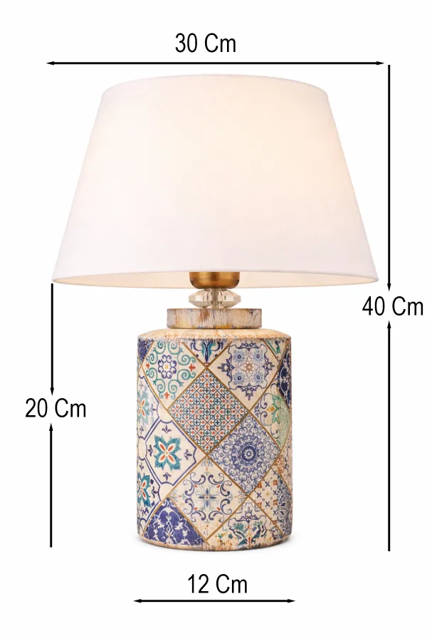 Lent Patterned Handmade Ceramic Lampshade White