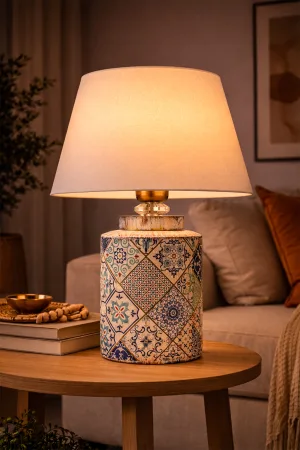 Lent Patterned Handmade Ceramic Lampshade White Lent Patterned Handmade Ceramic Lampshade White