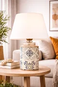 Plomb Patterned Handmade Lampshade White