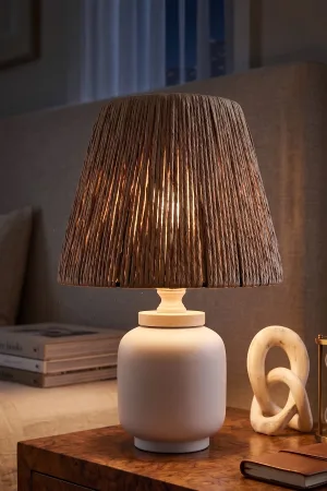 Percer Handmade Ceramic Lampshade White Wicker Percer Handmade Ceramic Lampshade White Wicker