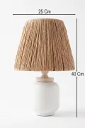 Percer Handmade Ceramic Lampshade White Wicker