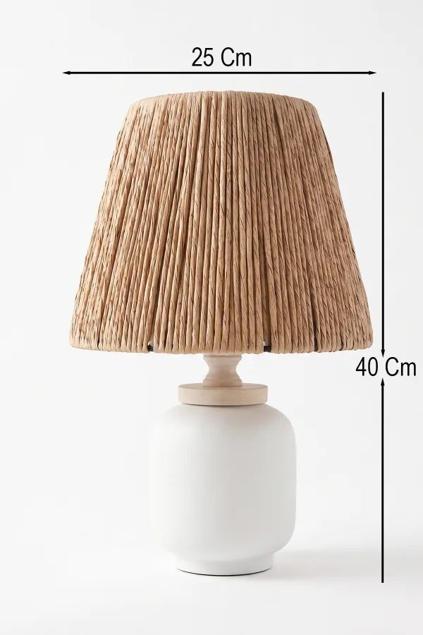 Percer Handmade Ceramic Lampshade White Wicker