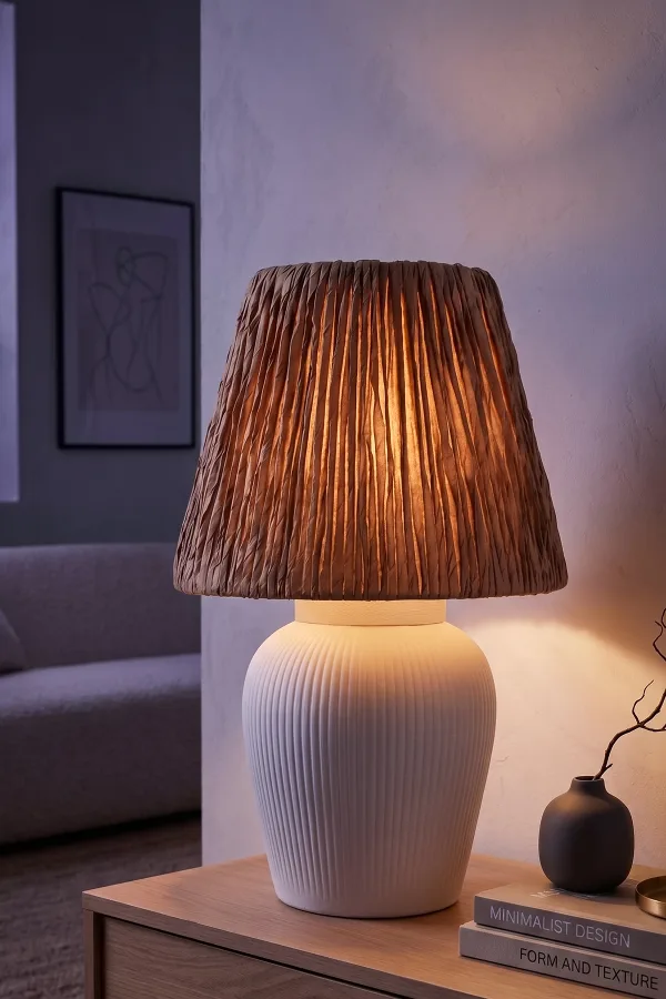 Achat Ceramic Lampshade White Wicker