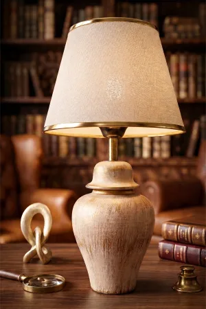 Neilus Handmade Ceramic Lampshade Cream Gold
