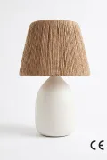 Ram Handmade Ceramic Lampshade White Wicker