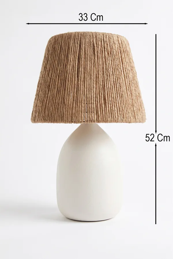 Ram Handmade Ceramic Lampshade White Wicker