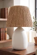 Ram Handmade Ceramic Lampshade White Wicker