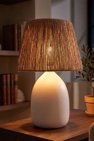 Ram Handmade Ceramic Lampshade White Wicker Ram Handmade Ceramic Lampshade White Wicker