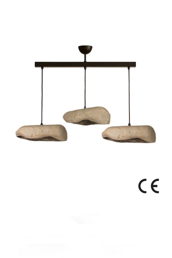 Stonelith Handmade 3'lü Karbon Beton Avize Stonelith Handmade 3'lü Karbon Beton Avize