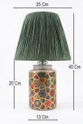 Timide Patterned Handmade Ceramic Lampshade Green
