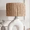 Droite Handmade Ceramic Lampshade White Wicker