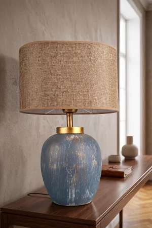 Bleu Ceramic Lampshade Blue Brown