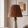 Amande El Yapımı Seramik Abajur Krem - Kahve