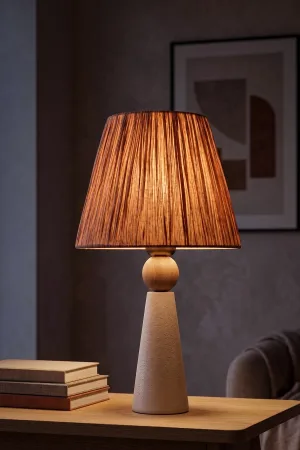 Amande Handmade Ceramic Lampshade Cream - Coffee