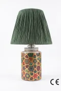 Timide Patterned Handmade Ceramic Lampshade Green