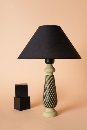 Acier Wooden Lampshade Black - Light Green