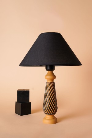 Acier Wooden Lampshade Black - Orange