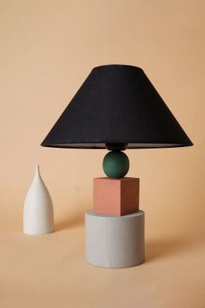 Tour Wooden Lampshade Black - Green - Tile - Light Grey