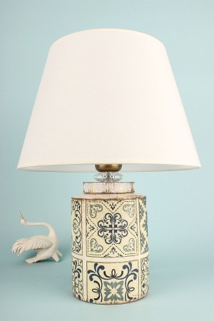 Plomb Patterned Handmade Lampshade White