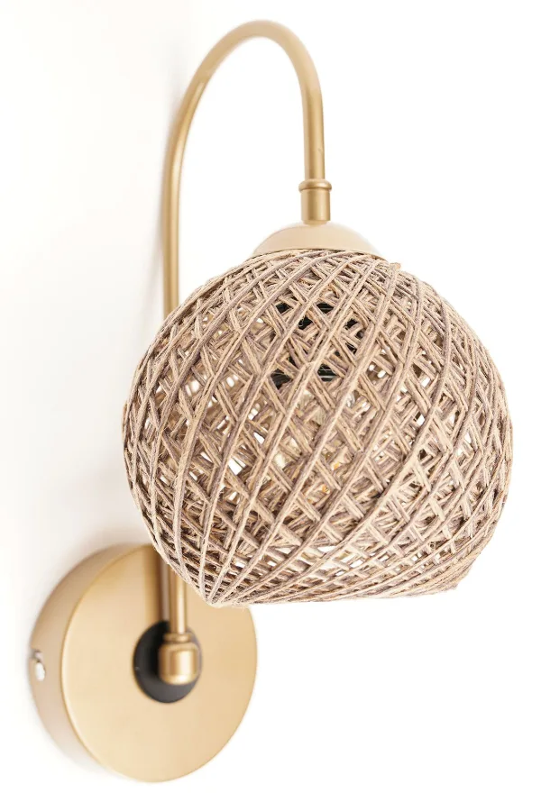 Delabro Wall Sconce Gold- Jute Brown