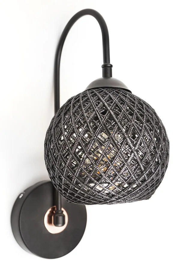Delabro Wall Lamp Black - Black Silver Glitter