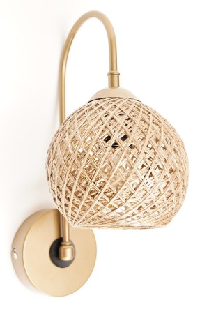 New Delabro Wall Lamp Gold - Jute Ecru