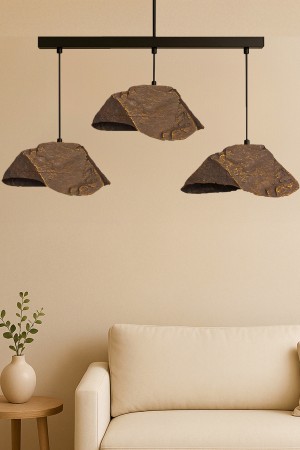 Obsidian Handmade 3 lü Karbon Beton Avize