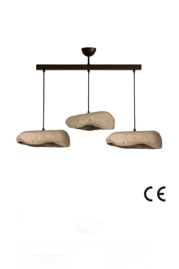 Stonelith Handmade 3'lü Karbon Beton Avize