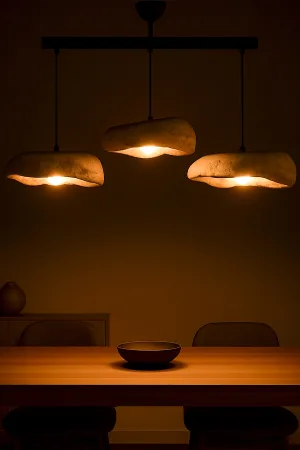 Stonelith Handmade 3-Piece Carbon Concrete Chandelier