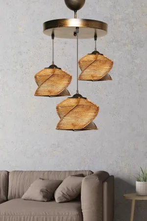 Cement 3-piece chandelier antique