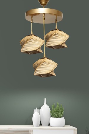 Cement 3-Piece Chandelier Natural
