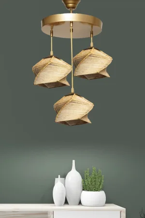 Cement 3-Piece Chandelier Natural
