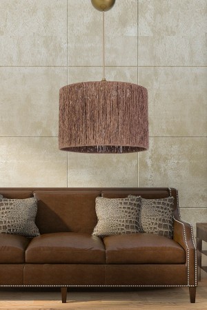 Roue Handmade Pendant Chandelier Brown