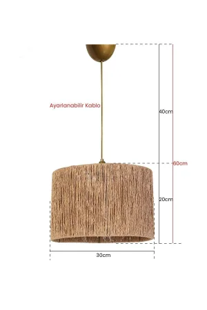 Roue Pendant Chandelier Wicker