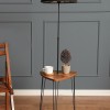 Osmean Decorative Metal Stand Floor Lamp Wood Black
