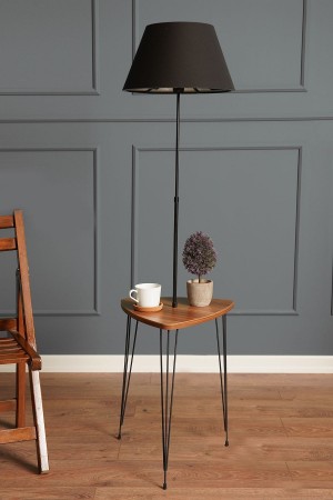 Osmean Decorative Metal Stand Floor Lamp Wood Black
