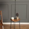 Osmean Decorative Metal Stand Floor Lamp Wooden White