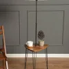 Osmean Decorative Metal Stand Floor Lamp Wooden White