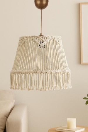 Makrena Handmade Single Pendant Cream Chandelier