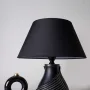 Percena El Yapımı Polyester Abajur Siyah