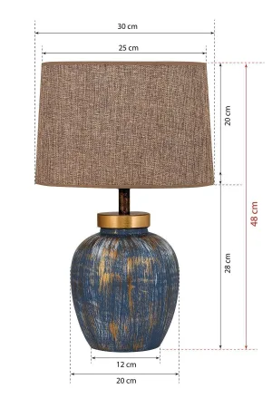 Bleu Ceramic Lampshade Blue Brown Bleu Ceramic Lampshade Blue Brown
