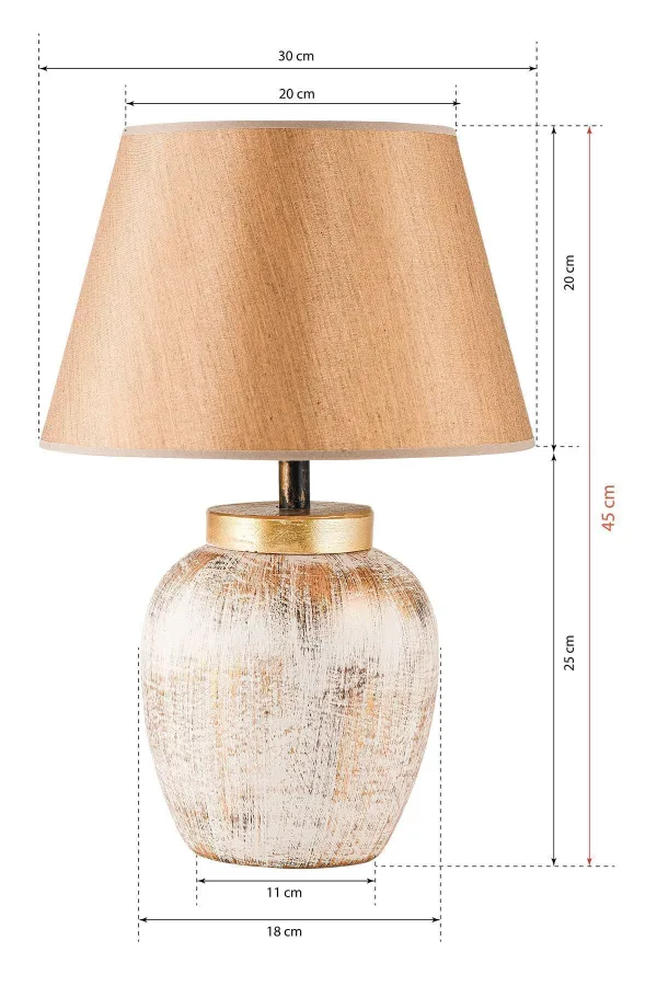 Pomme Ceramic Lampshade Cream Gold