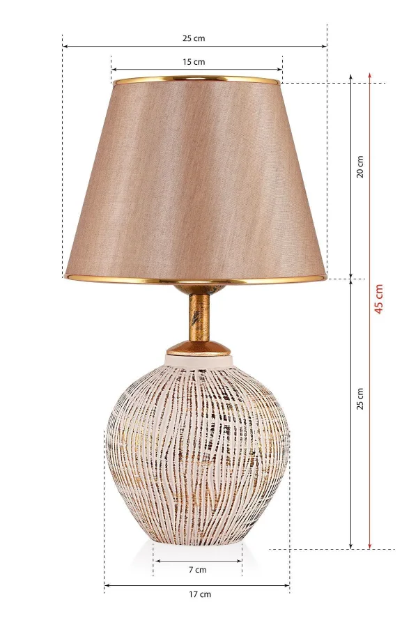 Attra Handmade Ceramic Lampshade Cream Gold