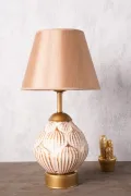 Galet Handmade Ceramic Lampshade Cream Gold
