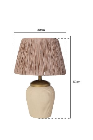 Chenille Ceramic Lampshade Cream Brown