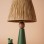 Amande El Yapımı Seramik Abajur Yeşil - Hasır Çok Renkli