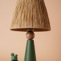 Amande Handmade Ceramic Lampshade Green - Wicker Multicolor