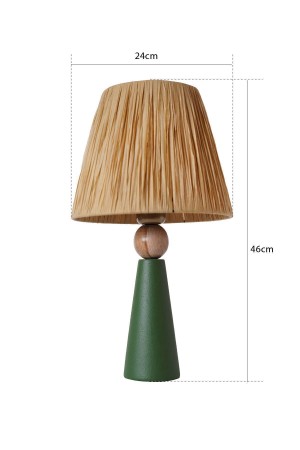 Amande Handmade Ceramic Lampshade Green - Wicker Multicolor