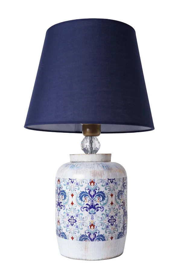 Herbe Handmade Ceramic Lampshade Navy Blue-White